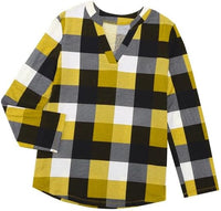 Stylish Casual Checked Ladies' Blouse - Lara-Black-S-State of Style