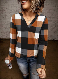 Stylish Casual Checked Ladies' Blouse - Lara-Black-S-State of Style
