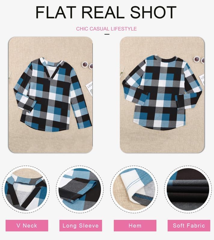 Stylish Casual Checked Ladies' Blouse - Lara-Black-S-State of Style