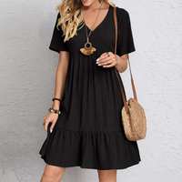 Stylish Casual Summer Dress - Lina-Black-S-State of Style