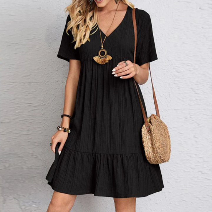 Stylish Casual Summer Dress - Lina-Black-S-State of Style