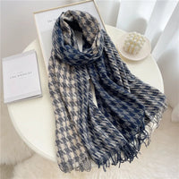 Stylish Checked Women's Scarf - Liora-Blue-State of Style