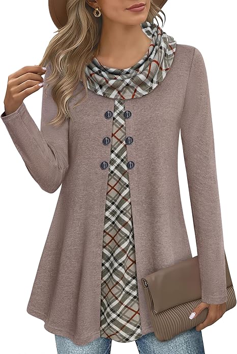 Stylish Colour Block Pullover Sweatshirt for Ladies - Bella-Light brown-S-State of Style