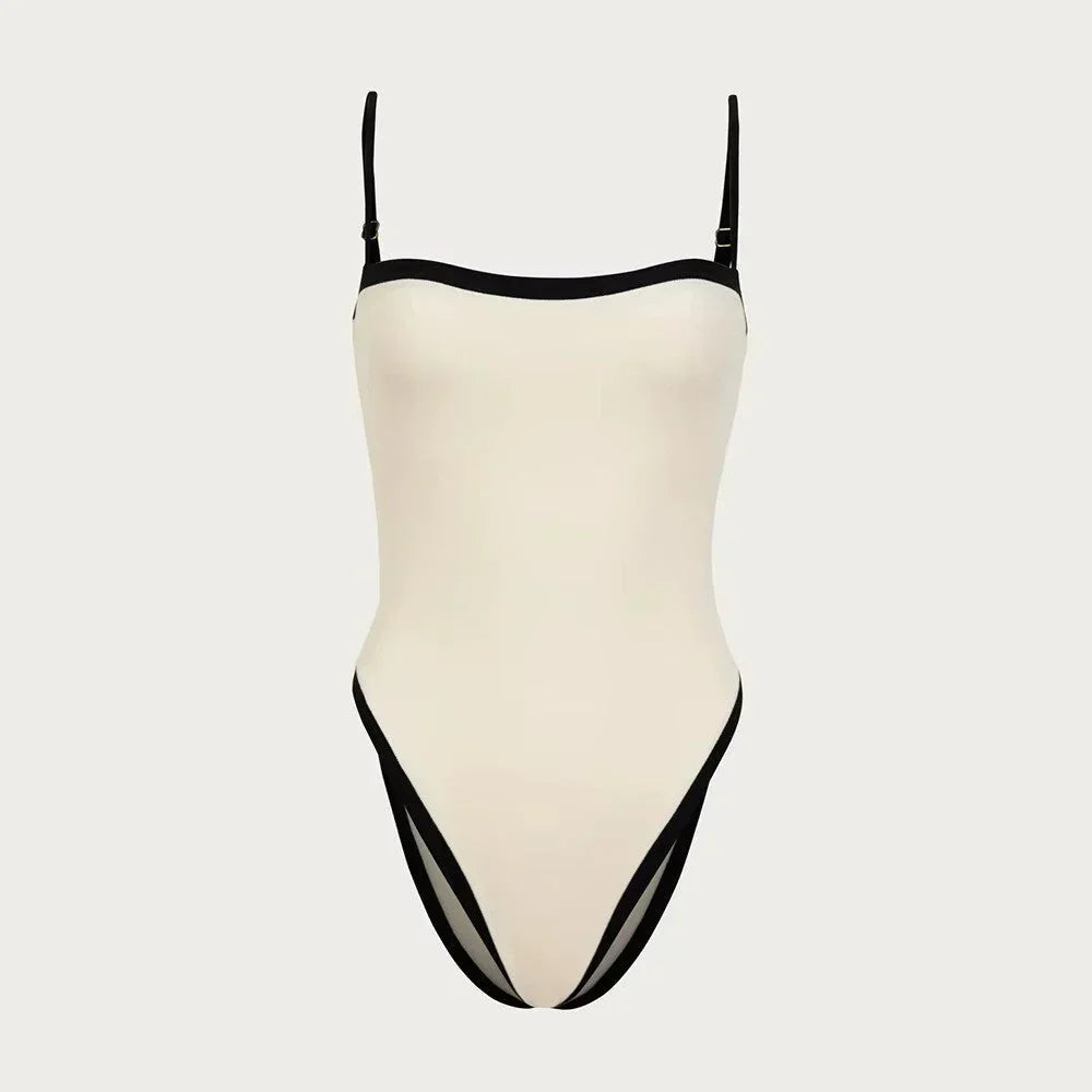 Stylish Colour Block Swimsuit – Sena-White-XS-State of Style