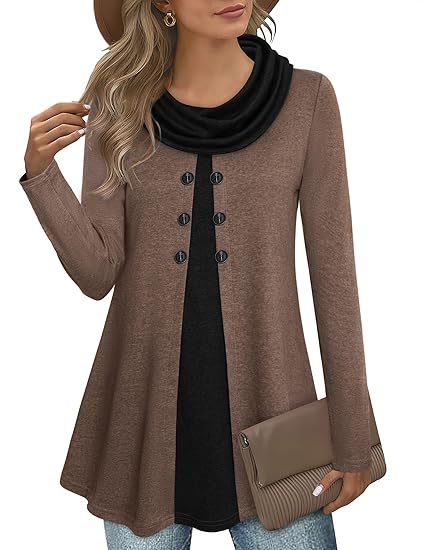Stylish Colourblock Pullover Sweatshirt for Women - Bella-Brown-S-State of Style