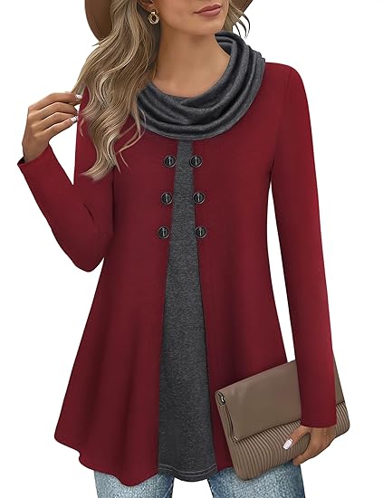 Stylish Colourblock Pullover Sweatshirt for Women - Bella-Burgundy-S-State of Style