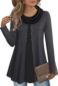 Stylish Colourblock Pullover Sweatshirt for Women - Bella-Dark Grey-S-State of Style