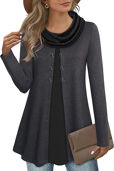 Stylish Colourblock Pullover Sweatshirt for Women - Bella-Dark Grey-S-State of Style