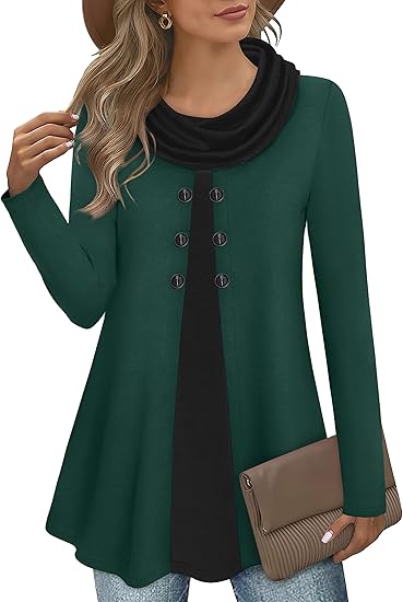 Stylish Colourblock Pullover Sweatshirt for Women - Bella-Green/Black-S-State of Style