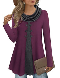 Stylish Colourblock Pullover Sweatshirt for Women - Bella-Magenta/Grey-S-State of Style