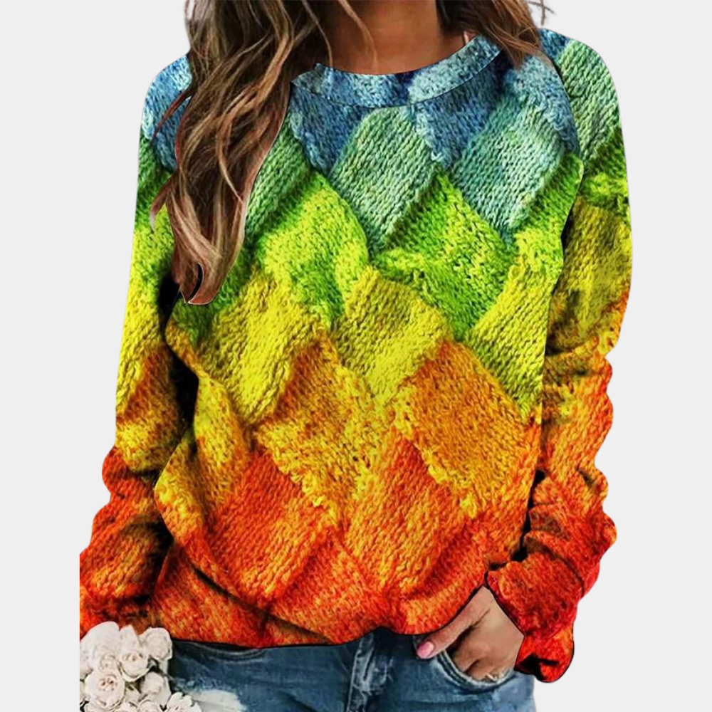 Stylish Coloured Women's Sweater - Camilla-Rainbow-XS-State of Style