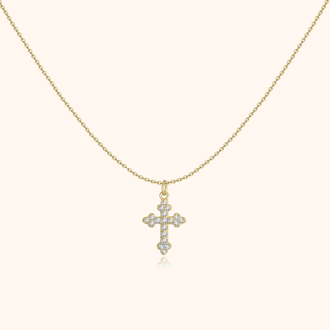 Stylish Cross Pendant Necklace – Clémence-Gold-State of Style