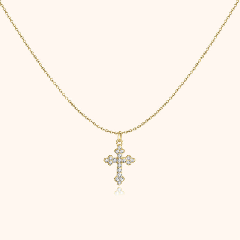 Stylish Cross Pendant Necklace – Clémence-Gold-State of Style