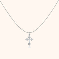 Stylish Cross Pendant Necklace – Clémence-Silver-State of Style