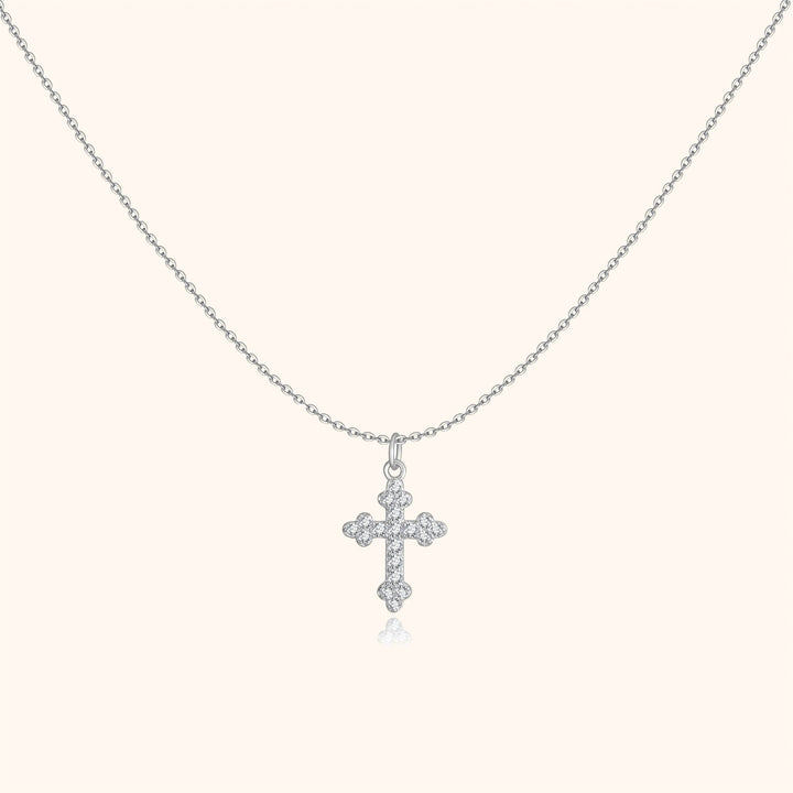 Stylish Cross Pendant Necklace – Clémence-Silver-State of Style