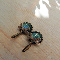 Stylish Crystal Antique Gold Earrings - Amarae-Blue-State of Style