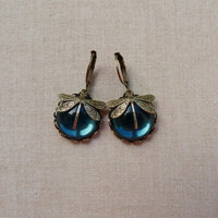 Stylish Crystal Antique Gold Earrings - Amarae-Blue-State of Style