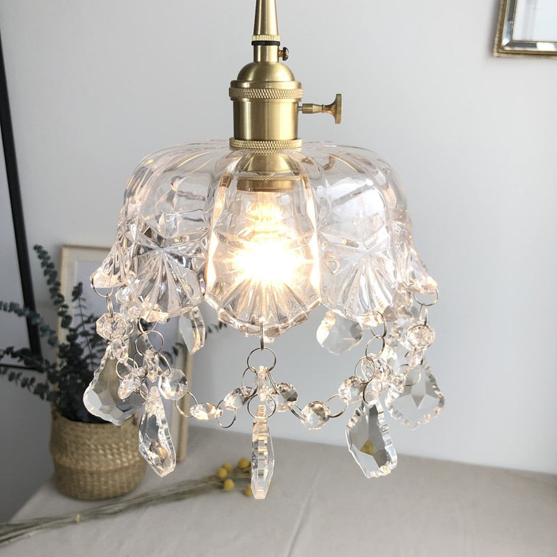 Stylish Crystal Pendant Lamp - Elara-State of Style