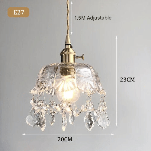 Stylish Crystal Pendant Lamp - Elara-State of Style