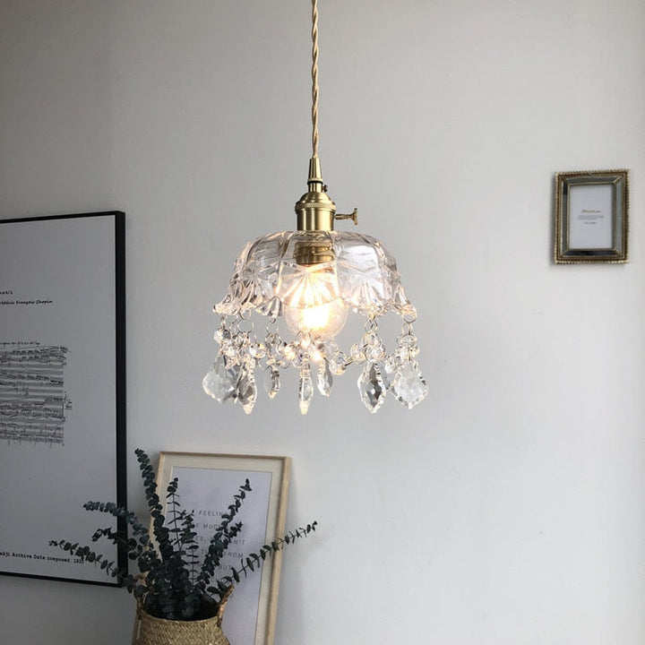 Stylish Crystal Pendant Light - Elara-State of Style