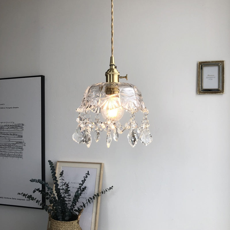 Stylish Crystal Pendant Light - Elara-State of Style