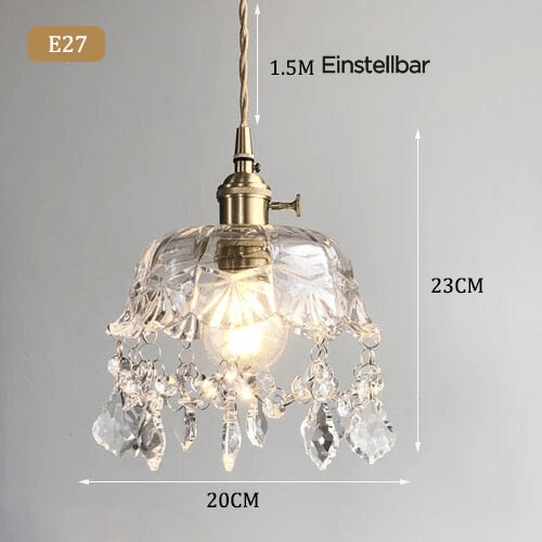 Stylish Crystal Pendant Light - Elara-State of Style
