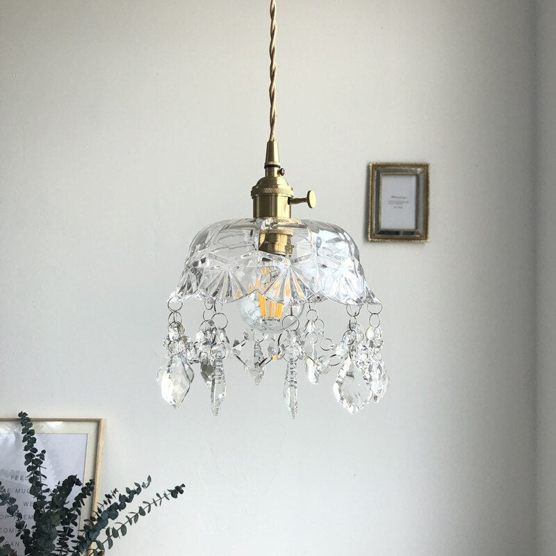 Stylish Crystal Pendant Light - Elara-State of Style