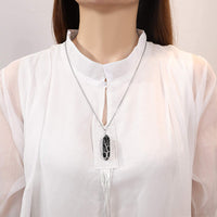 Stylish Crystal with Tree of Life Gemstone Necklace - Elara-Green Aventurine-State of Style