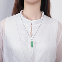 Stylish Crystal with Tree of Life Gemstone Necklace - Elara-Green Aventurine-State of Style