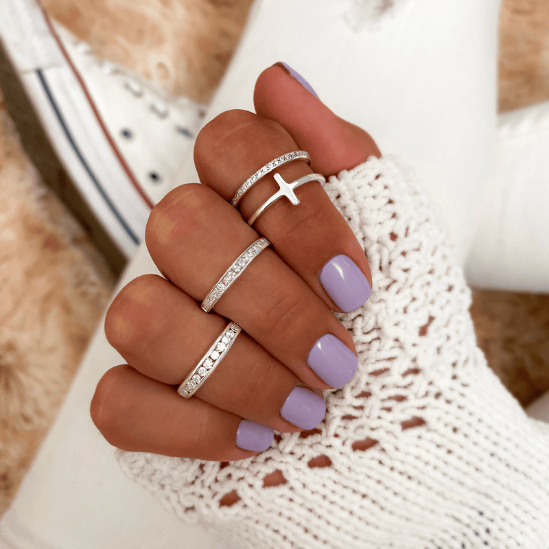 Stylish Cubic Zirconia Ring - Amelia-Silver-5-State of Style