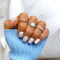 Stylish Cubic Zirconia Ring - Amelia-Silver-5-State of Style