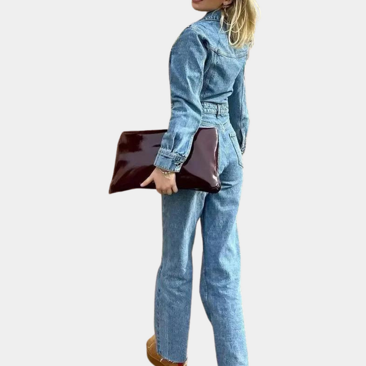 Stylish Denim Jumpsuit - Lyra-Blue-XS-State of Style