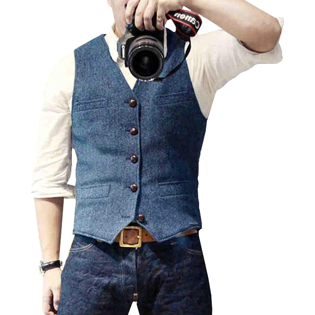 Stylish Denim Vest for Men - Mason-Sky Blue-XS-State of Style