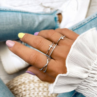 Stylish Double Cross Ring – Calindra-Gold-5-State of Style