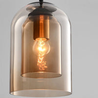 Stylish Double Glass Pendant Light - AuraGlass-Smoke Grey-State of Style