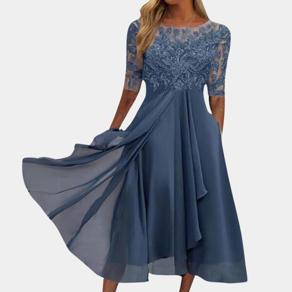 Stylish Dress - Viviana-Blue-S-State of Style