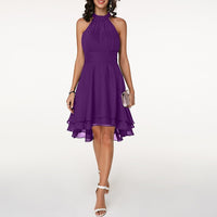Stylish Dress with Charming Ruffles – Isabella-Purple-S-State of Style