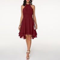 Stylish Dress with Charming Ruffles – Isabella-Red-S-State of Style