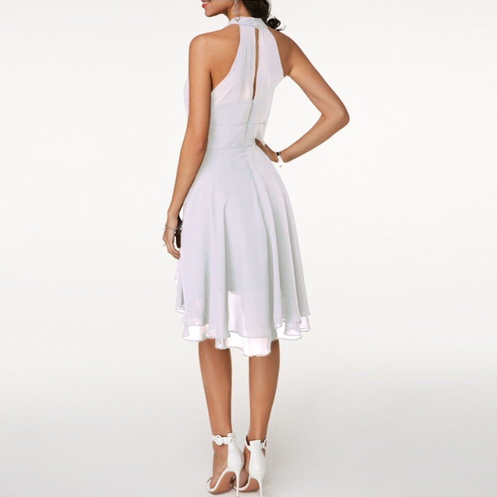 Stylish Dress with Charming Ruffles – Isabella-White-S-State of Style