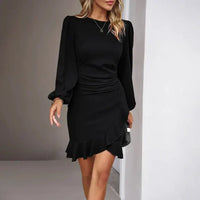 Stylish Dress with Long Sleeves - Elise-Black-S-State of Style