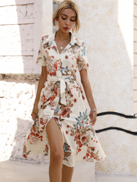 Stylish Dress with V-Neck - Isabella-Cream-S-State of Style