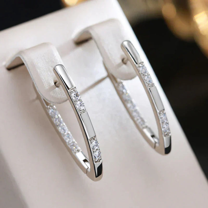Stylish Earrings with Zirconia - Aurélie-Silver-State of Style