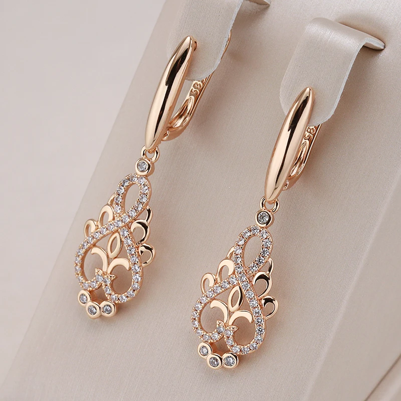 Stylish Earrings with Zirconia in Gold - Lyra-State of Style