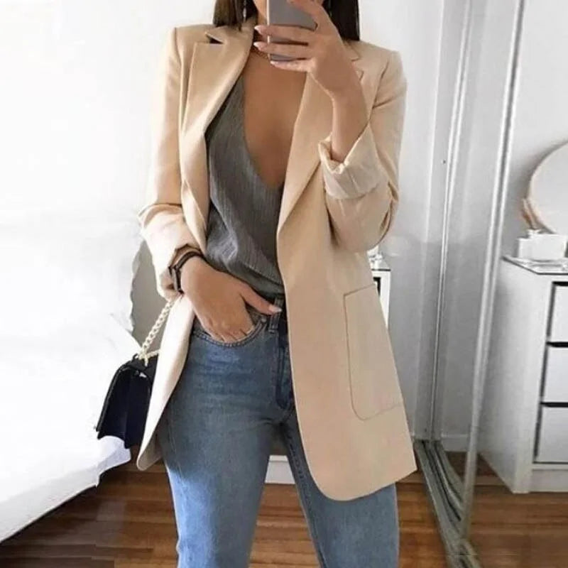 Stylish Elegant Streetwear Blazer - Serena-Apricot-S-State of Style
