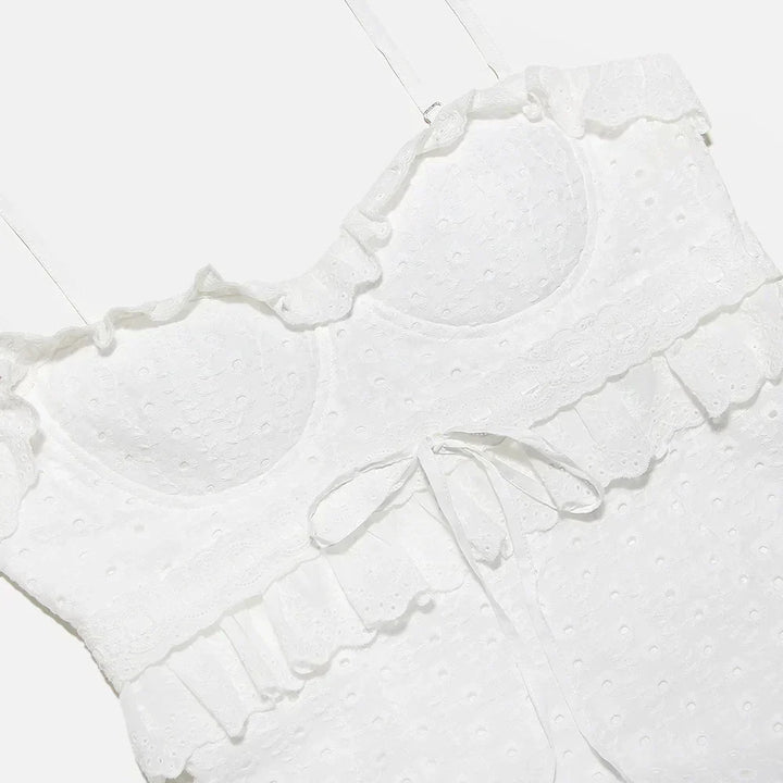 Stylish Embroidered Camisole Maxi Dress in White - Alina-XS-State of Style