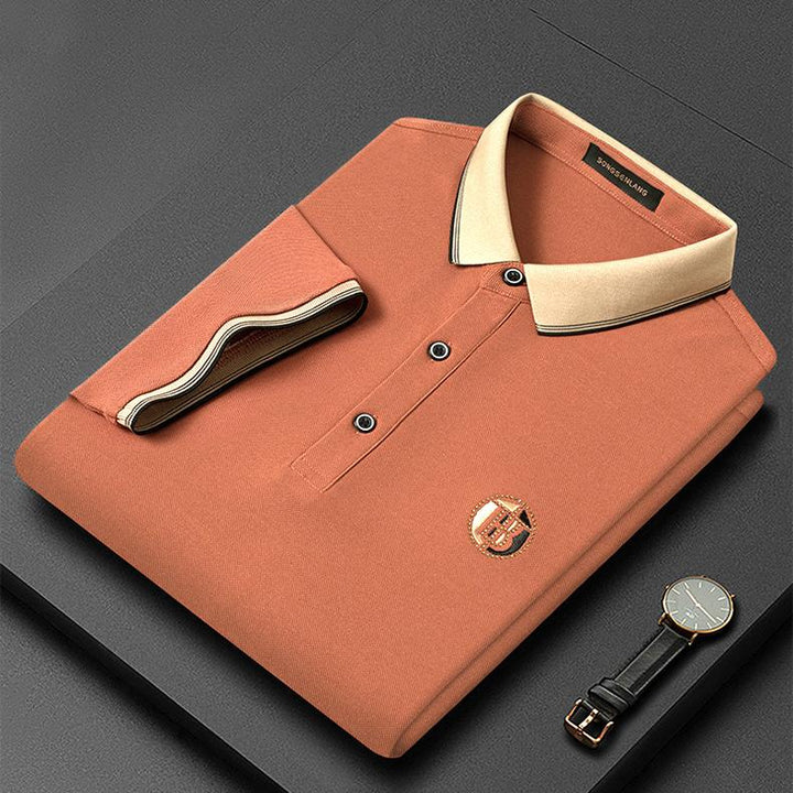 Stylish Embroidered Polo Shirt - Oliver-Orange-S-State of Style