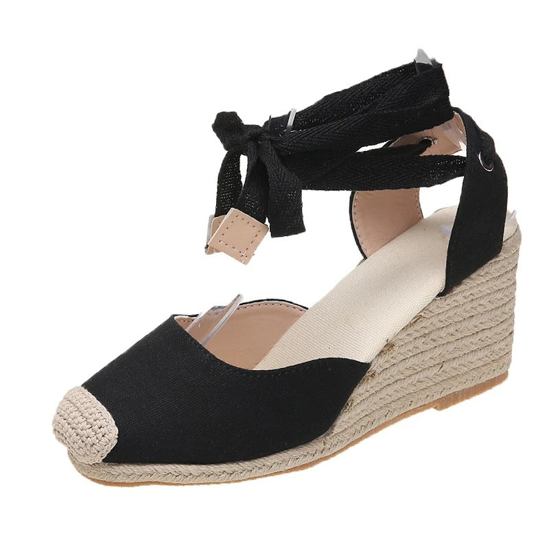 Stylish espadrille sandals for women – Maribel-Black-3-State of Style