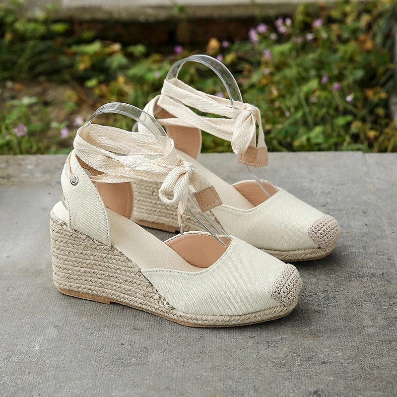 Stylish espadrille sandals for women – Maribel-White-3-State of Style