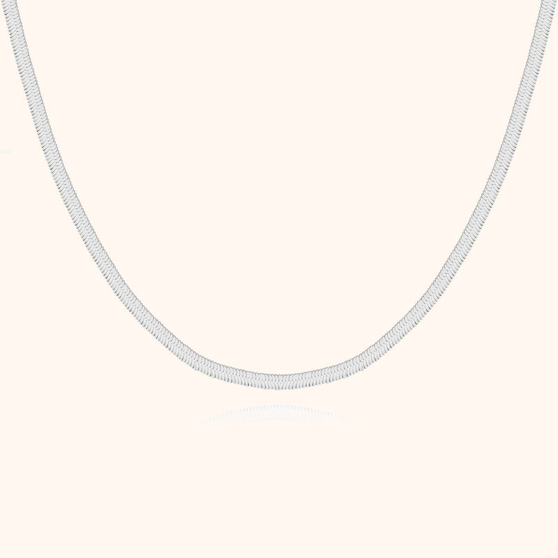 Stylish Flat Chain Necklace – Helena-Silver-State of Style