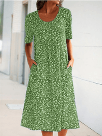 Stylish Floral Print Dress - Eva | The Perfect Light Summer Dress!-Green-S-State of Style